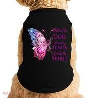 Blessed By God Loved By Jesus Butterfly Christian Doggie Tank thumb 0