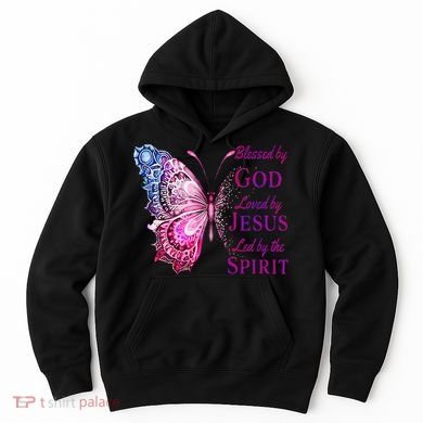 Blessed By God Loved By Jesus Butterfly Christian Hoodie