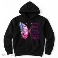 Blessed By God Loved By Jesus Butterfly Christian Hoodie thumb 0