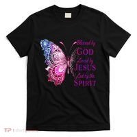 Blessed By God Loved By Jesus Butterfly Christian T-Shirt thumb 0