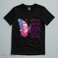 Blessed By God Loved By Jesus Butterfly Christian T-Shirt thumb 5