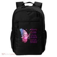Blessed By God Loved By Jesus Butterfly Christian Backpack thumb 0