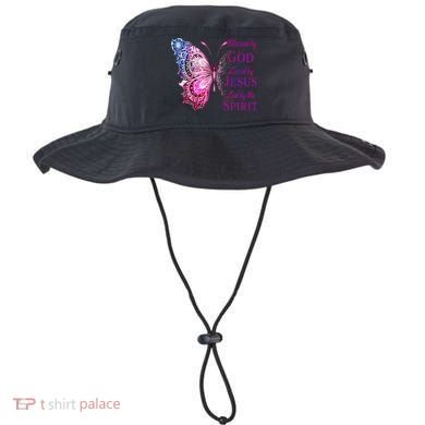 Blessed By God Loved By Jesus Butterfly Christian Bucket Hat