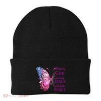 Blessed By God Loved By Jesus Butterfly Christian Beanie thumb 0