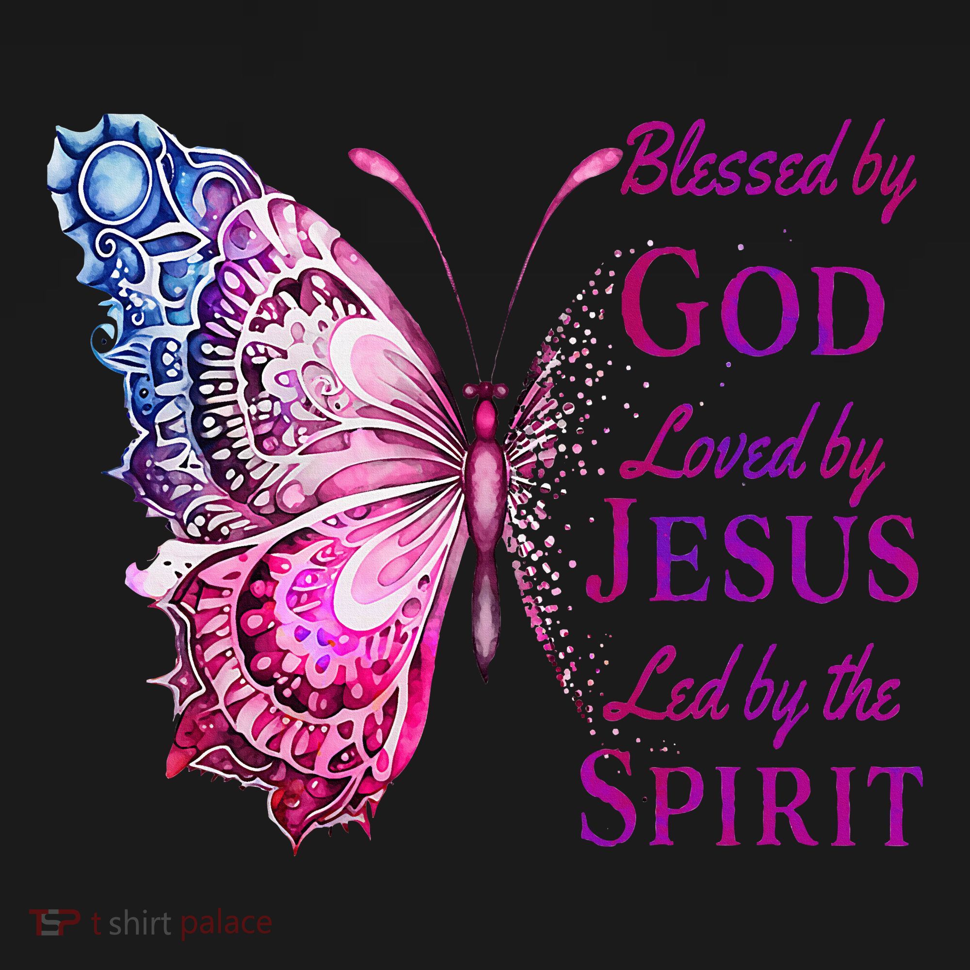 Blessed By God Loved By Jesus Butterfly Christian Women's Hoodie