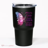 Blessed By God Loved By Jesus Butterfly Christian Tumbler thumb 0
