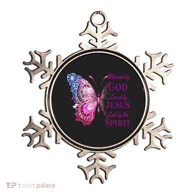 Blessed By God Loved By Jesus Butterfly Christian Ornament