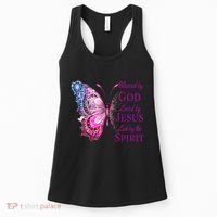 Blessed By God Loved By Jesus Butterfly Christian Women's Tank Top thumb 0