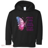 Blessed By God Loved By Jesus Butterfly Christian Toddler Hoodie thumb 0
