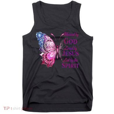 Blessed By God Loved By Jesus Butterfly Christian Tank Top