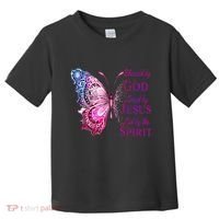 Blessed By God Loved By Jesus Butterfly Christian Toddler T-Shirt thumb 0