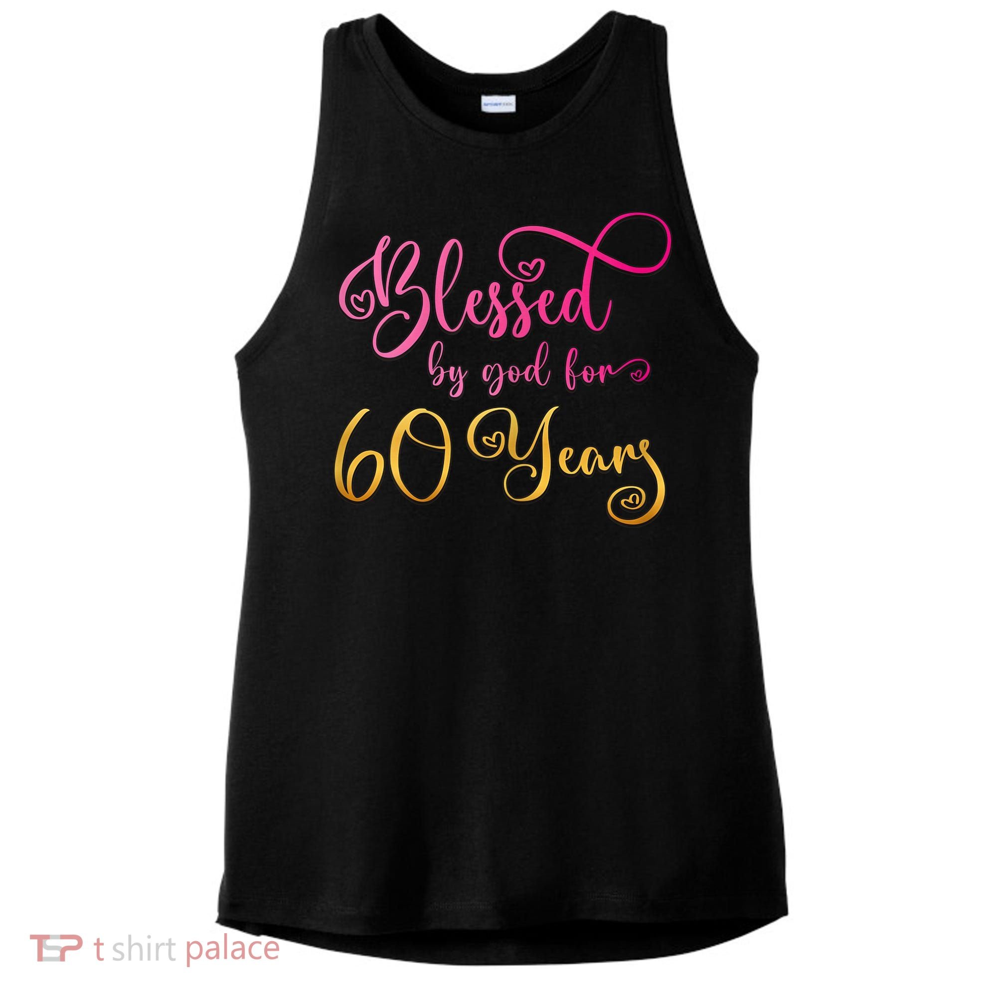Blessed By God For 60 Years Old Wo 60th Birthday Ladies PosiCharge Tri-Blend Wicking Tank