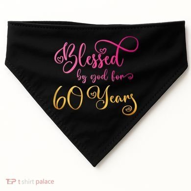 Blessed By God For 60 Years Old Wo 60th Birthday USA-Made Doggie Bandana