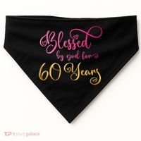 Blessed By God For 60 Years Old Wo 60th Birthday USA-Made Doggie Bandana thumb 0