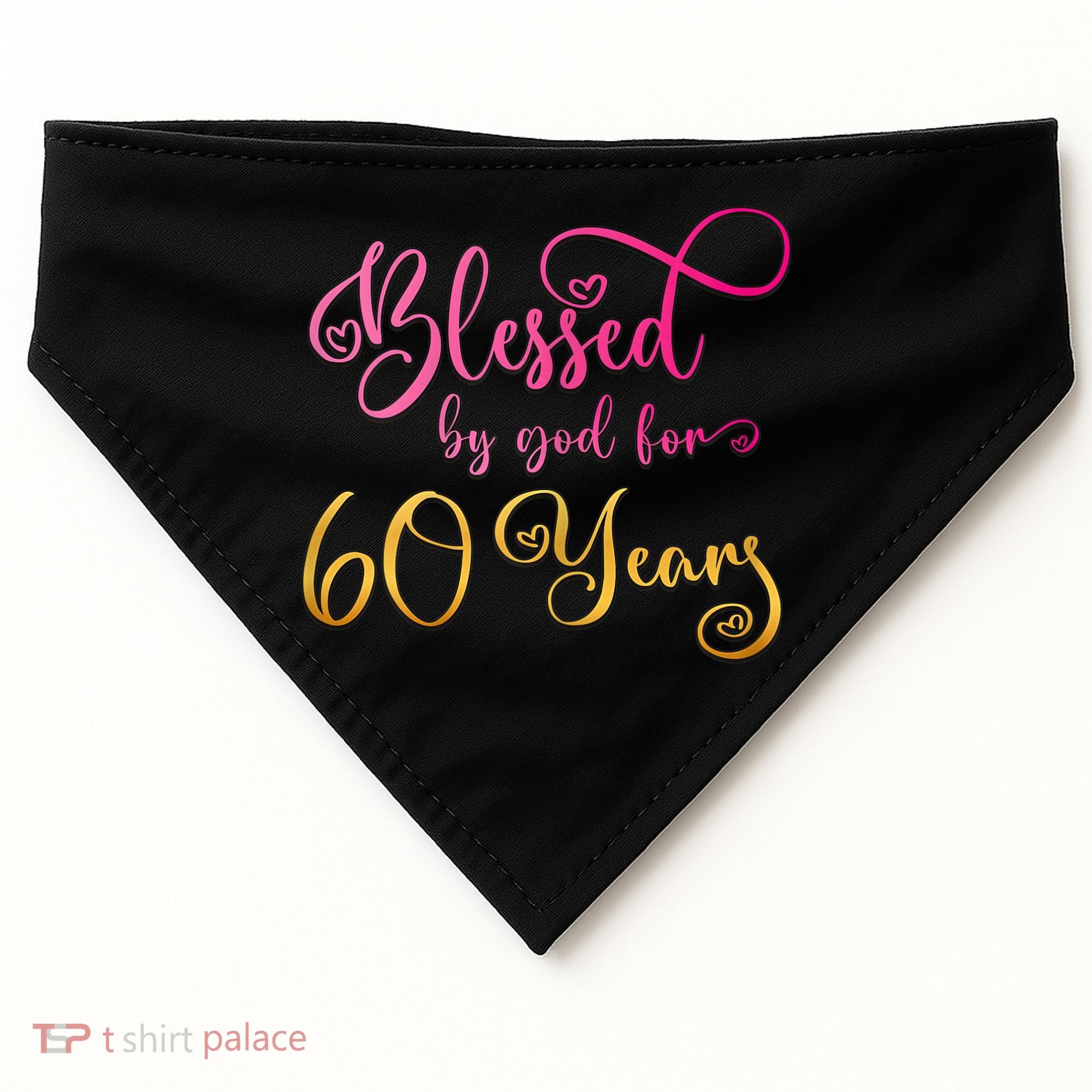 Blessed By God For 60 Years Old Wo 60th Birthday USA-Made Doggie Bandana
