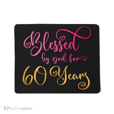 Blessed By God For 60 Years Old Wo 60th Birthday Mousepad