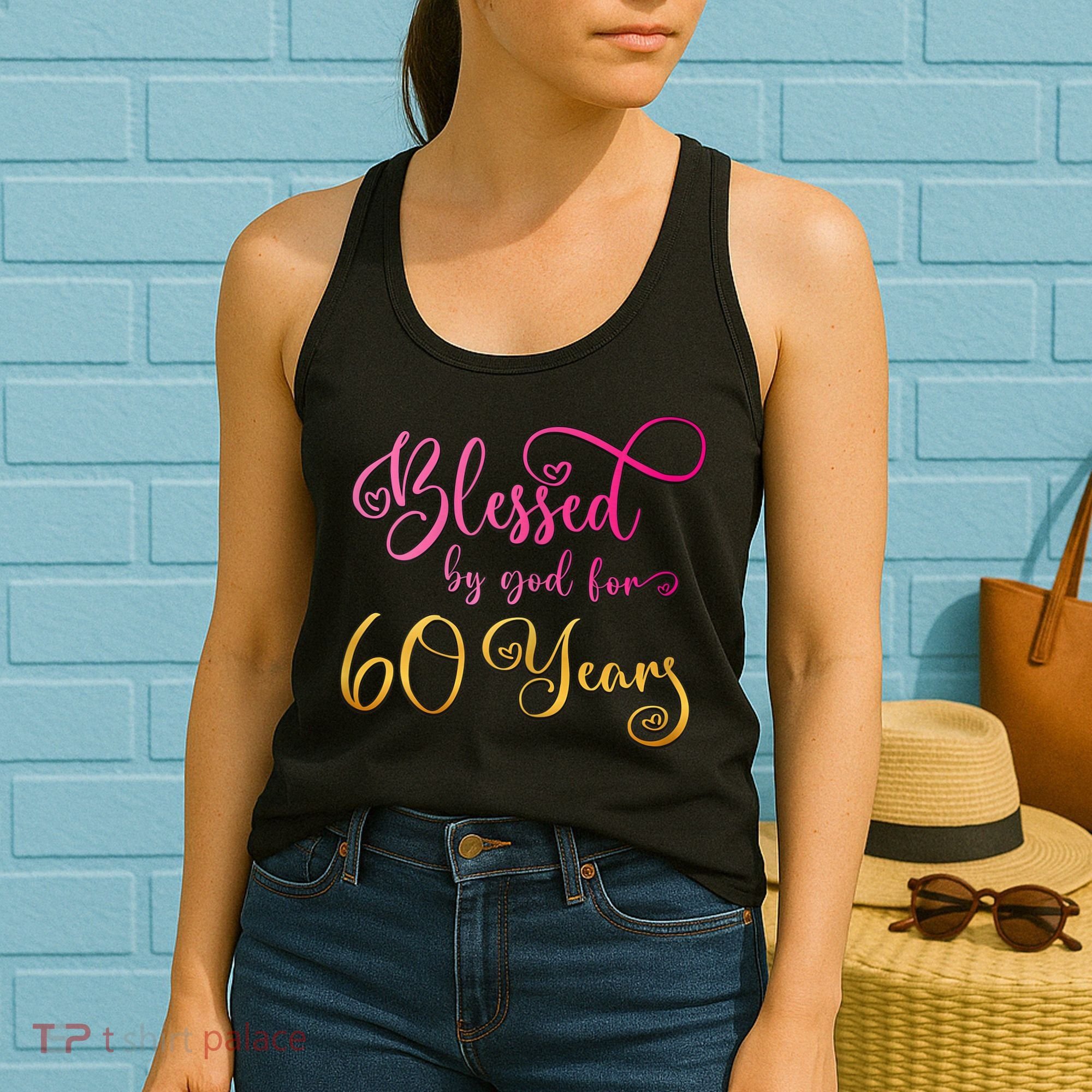 Blessed By God For 60 Years Old Wo 60th Birthday Women's Tank Top
