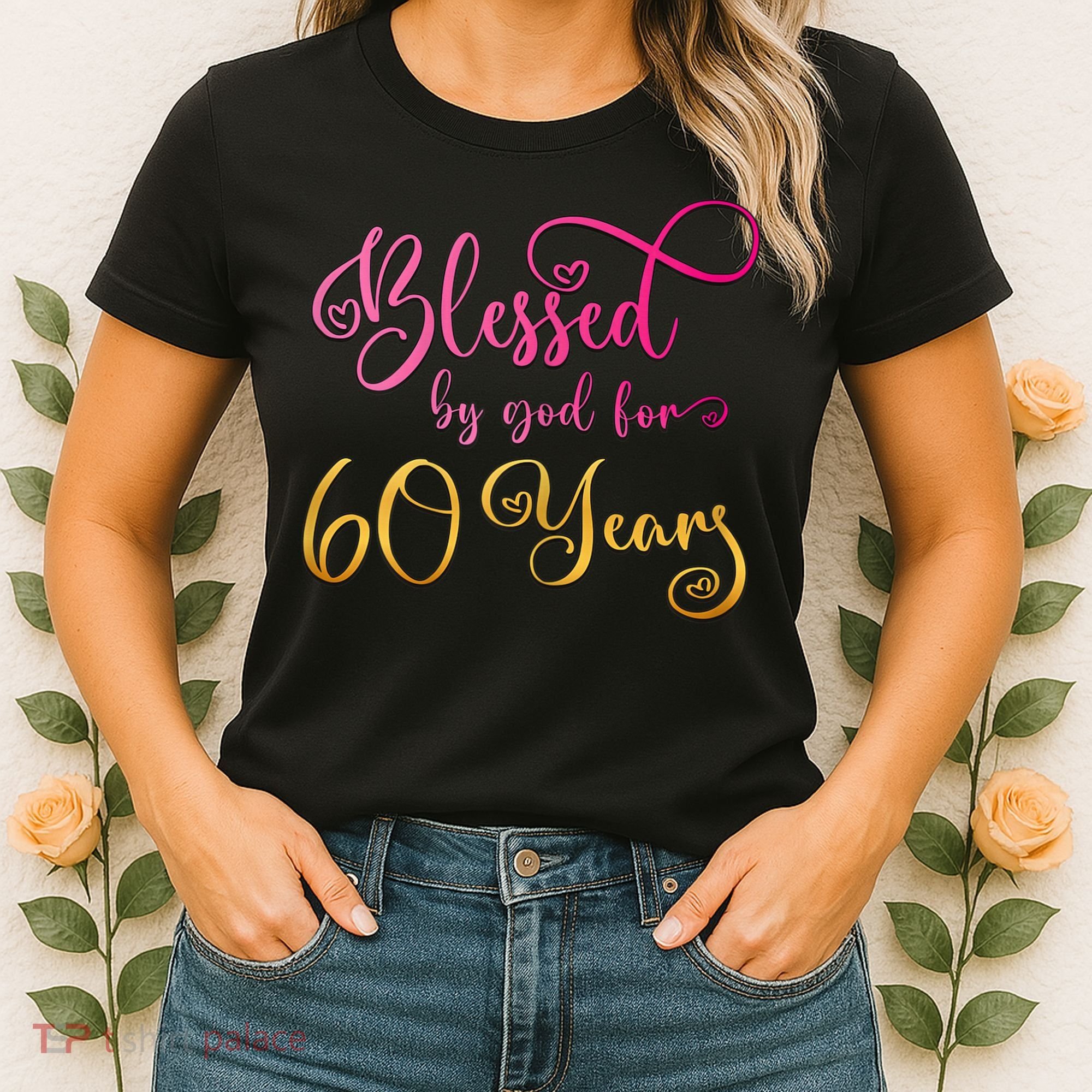 Blessed By God For 60 Years Old Wo 60th Birthday Women's T-Shirt