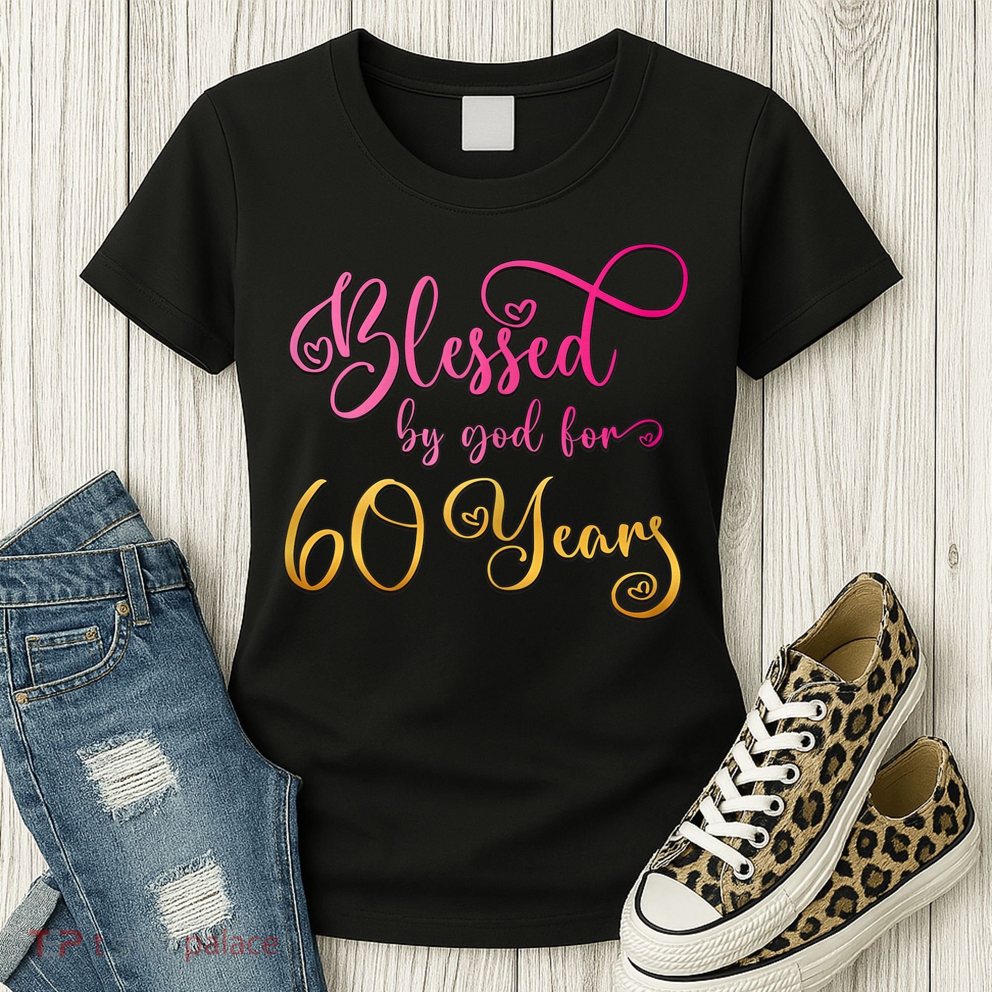 Blessed By God For 60 Years Old Wo 60th Birthday Women's T-Shirt