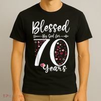 Blessed by God For 70 Years Old 70th Birthday Gift For Wo T-Shirt thumb 3