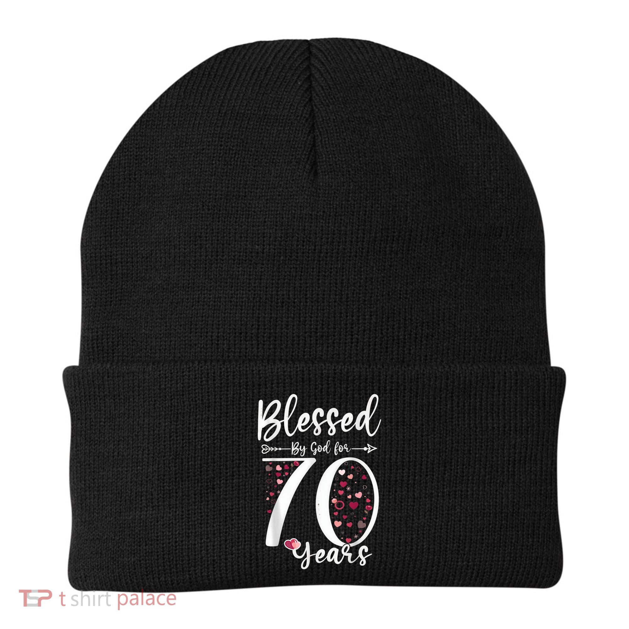 Blessed by God For 70 Years Old 70th Birthday Gift For Wo Beanie