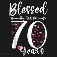 Blessed by God For 70 Years Old 70th Birthday Gift For Wo Women's Hoodie thumb 2
