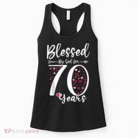 Blessed by God For 70 Years Old 70th Birthday Gift For Wo Women's Tank Top thumb 0