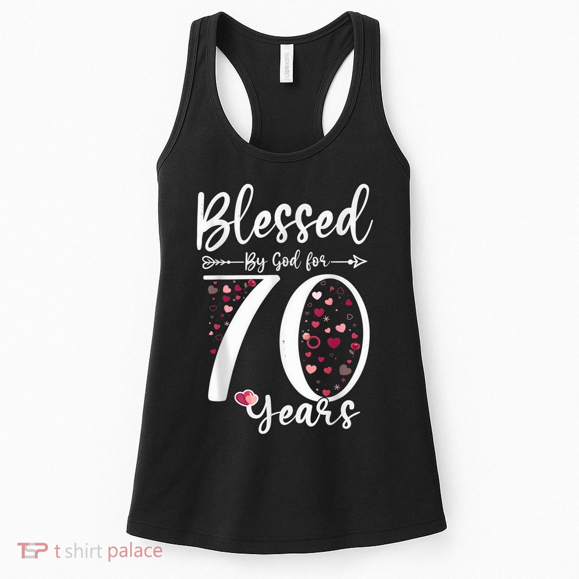 Blessed by God For 70 Years Old 70th Birthday Gift For Wo Women's Tank Top