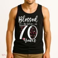 Blessed by God For 70 Years Old 70th Birthday Gift For Wo Tank Top thumb 3