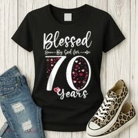 Blessed by God For 70 Years Old 70th Birthday Gift For Wo Women's T-Shirt thumb 3