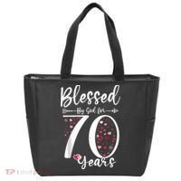 Blessed by God For 70 Years Old 70th Birthday Gift For Wo Tote Bag thumb 0