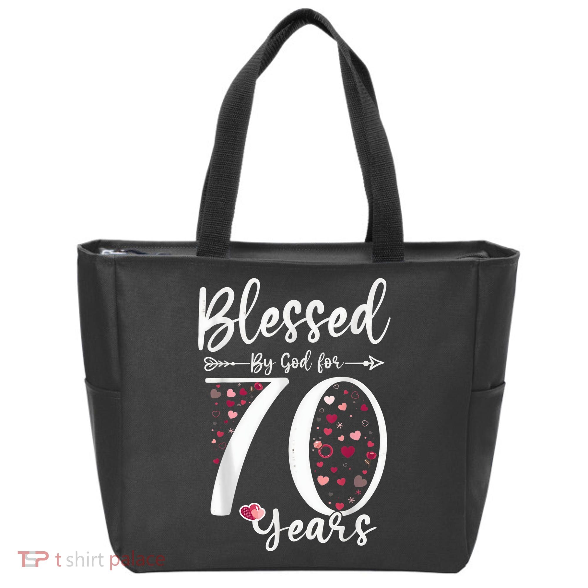 Blessed by God For 70 Years Old 70th Birthday Gift For Wo Tote Bag
