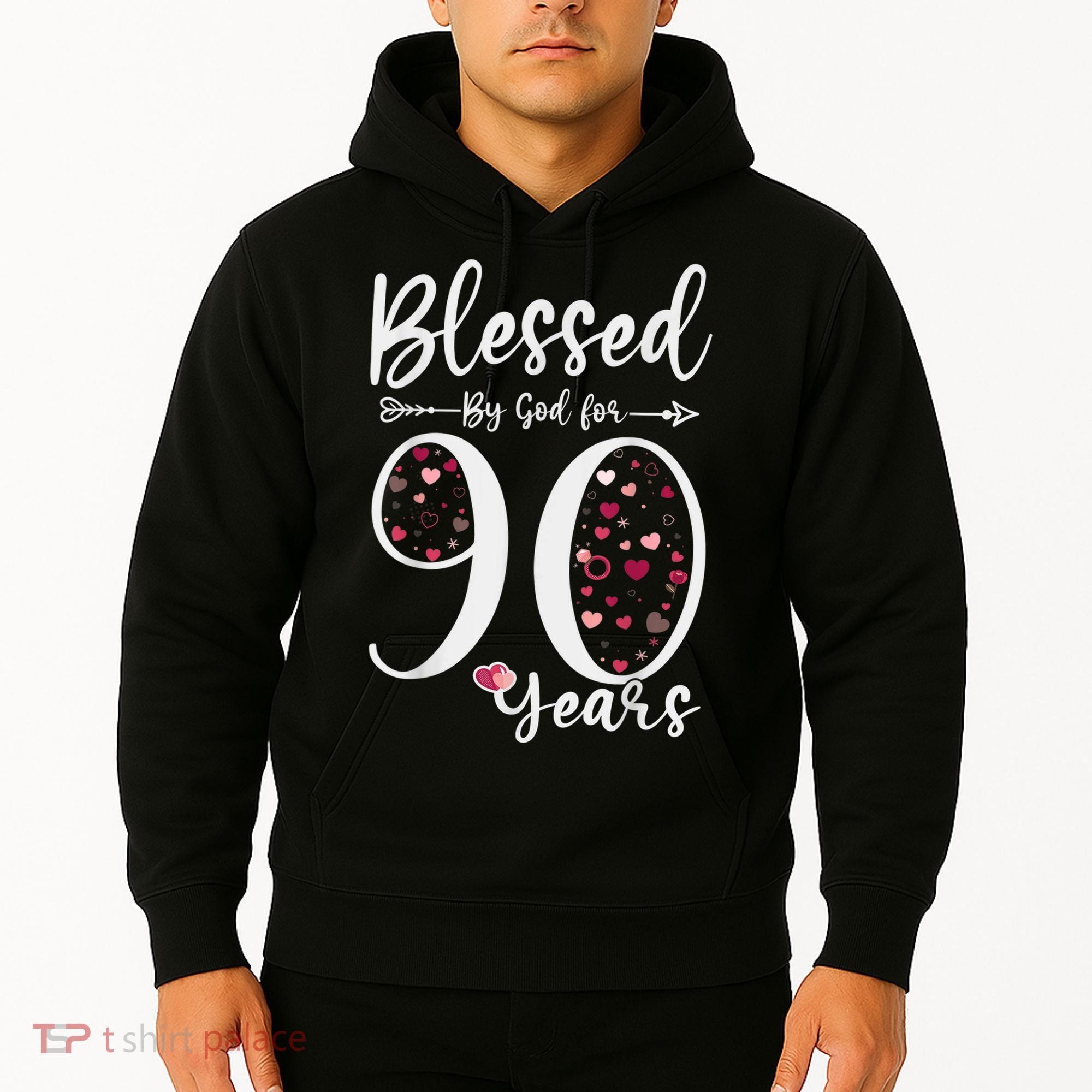 Blessed by God For 90 Years Old 90th Birthday Gift For Wo Hoodie