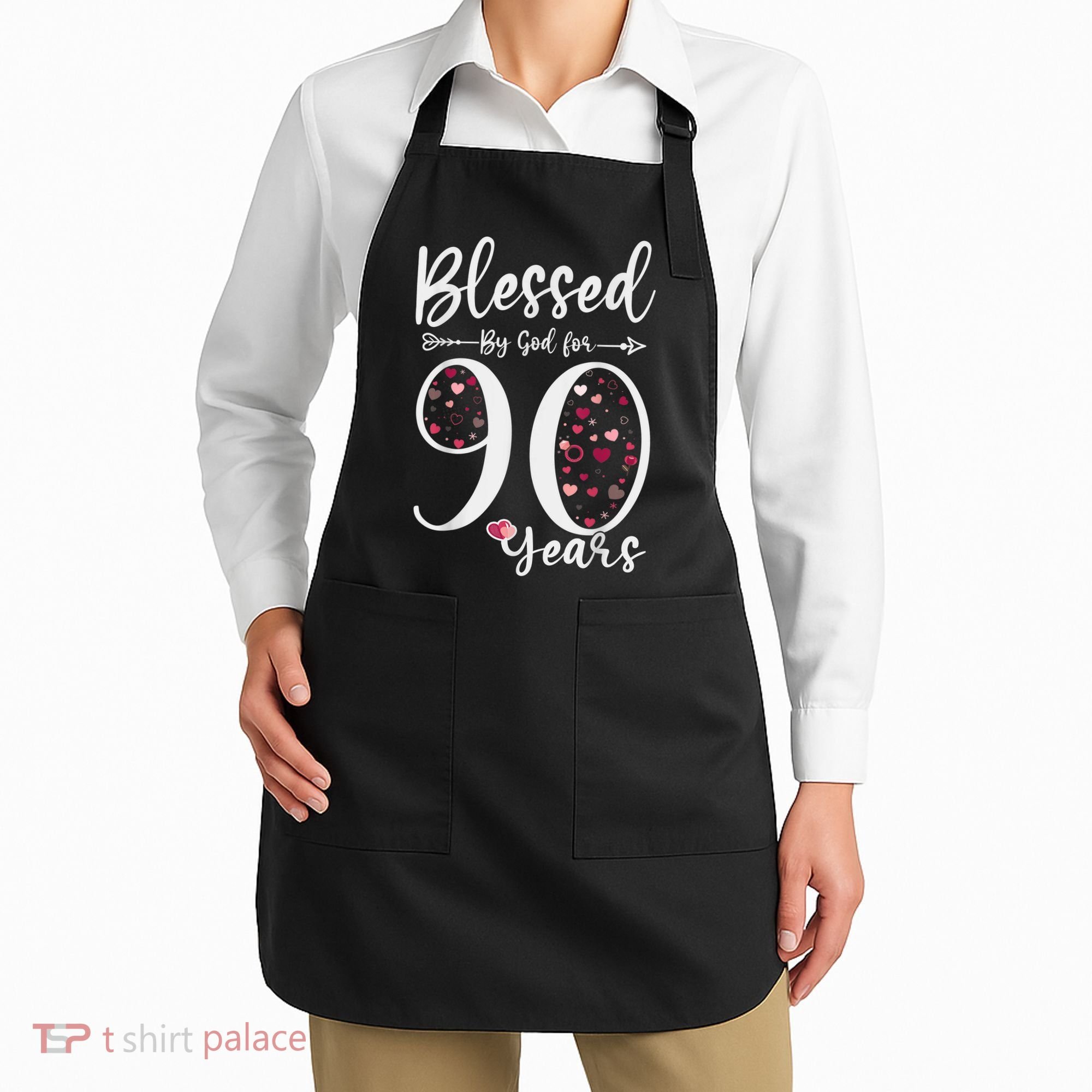 Blessed by God For 90 Years Old 90th Birthday Gift For Wo Apron