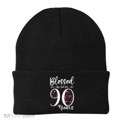 Blessed by God For 90 Years Old 90th Birthday Gift For Wo Beanie