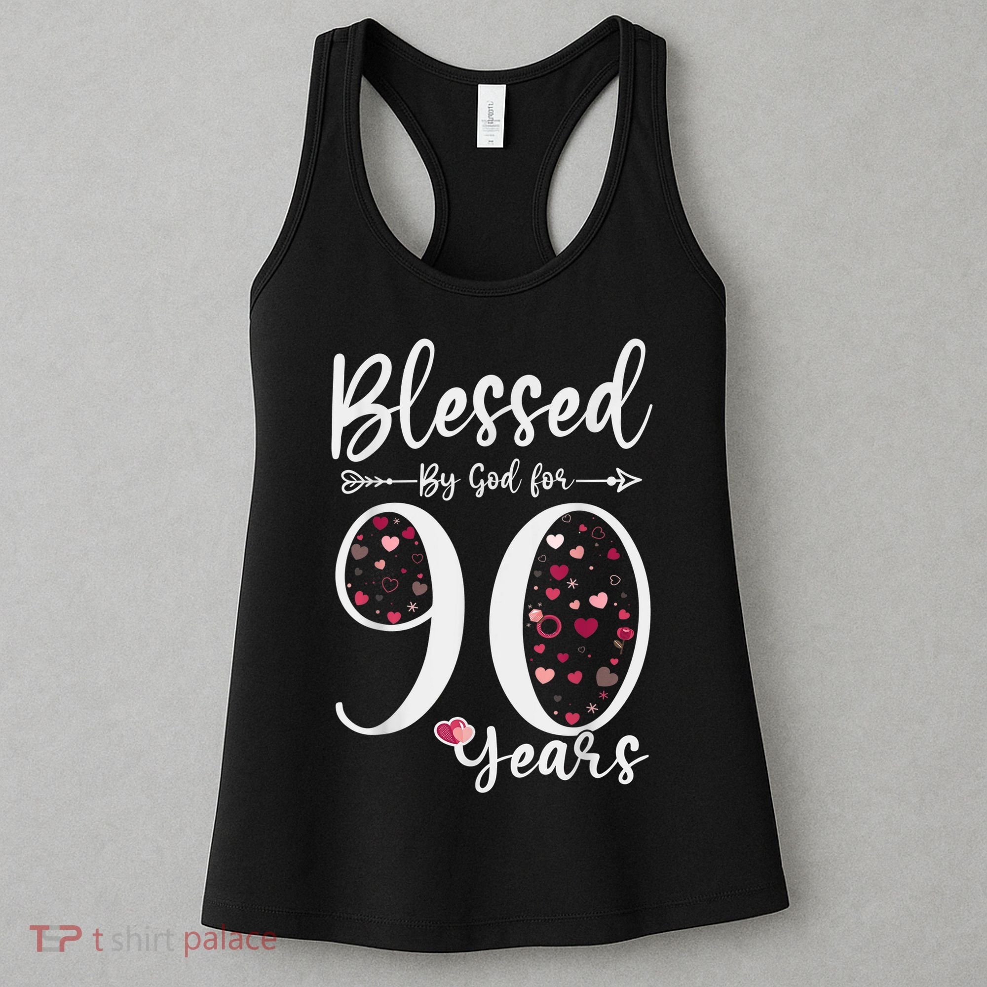 Blessed by God For 90 Years Old 90th Birthday Gift For Wo Women's Tank Top