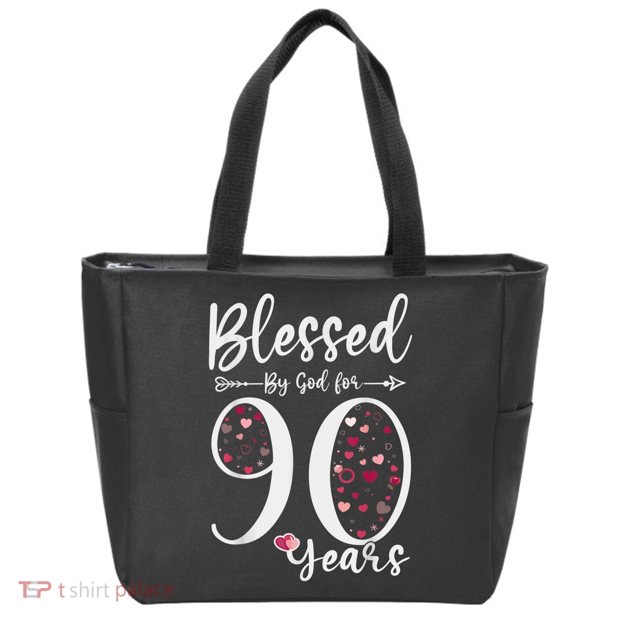 Blessed by God For 90 Years Old 90th Birthday Gift For Wo Tote Bag