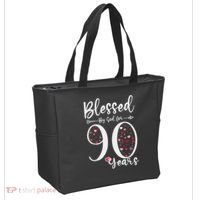 Blessed by God For 90 Years Old 90th Birthday Gift For Wo Tote Bag thumb 2