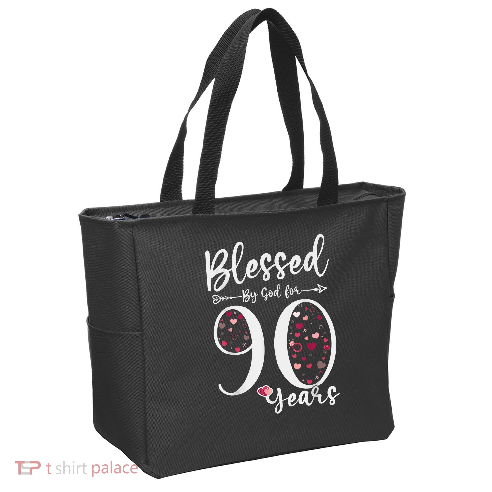 Blessed by God For 90 Years Old 90th Birthday Gift For Wo Tote Bag