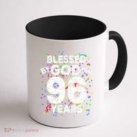 Blessed By God For 96 Years Gift Happy 96th Birthday Gift Coffee Mug thumb 1