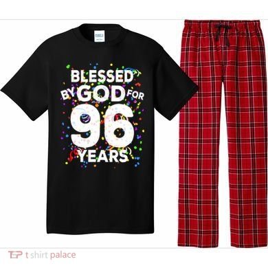 Blessed By God For 96 Years Gift Happy 96th Birthday Gift Pajama Set