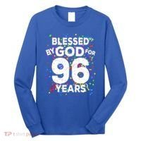 Blessed By God For 96 Years Gift Happy 96th Birthday Gift Long Sleeve Shirt thumb 0