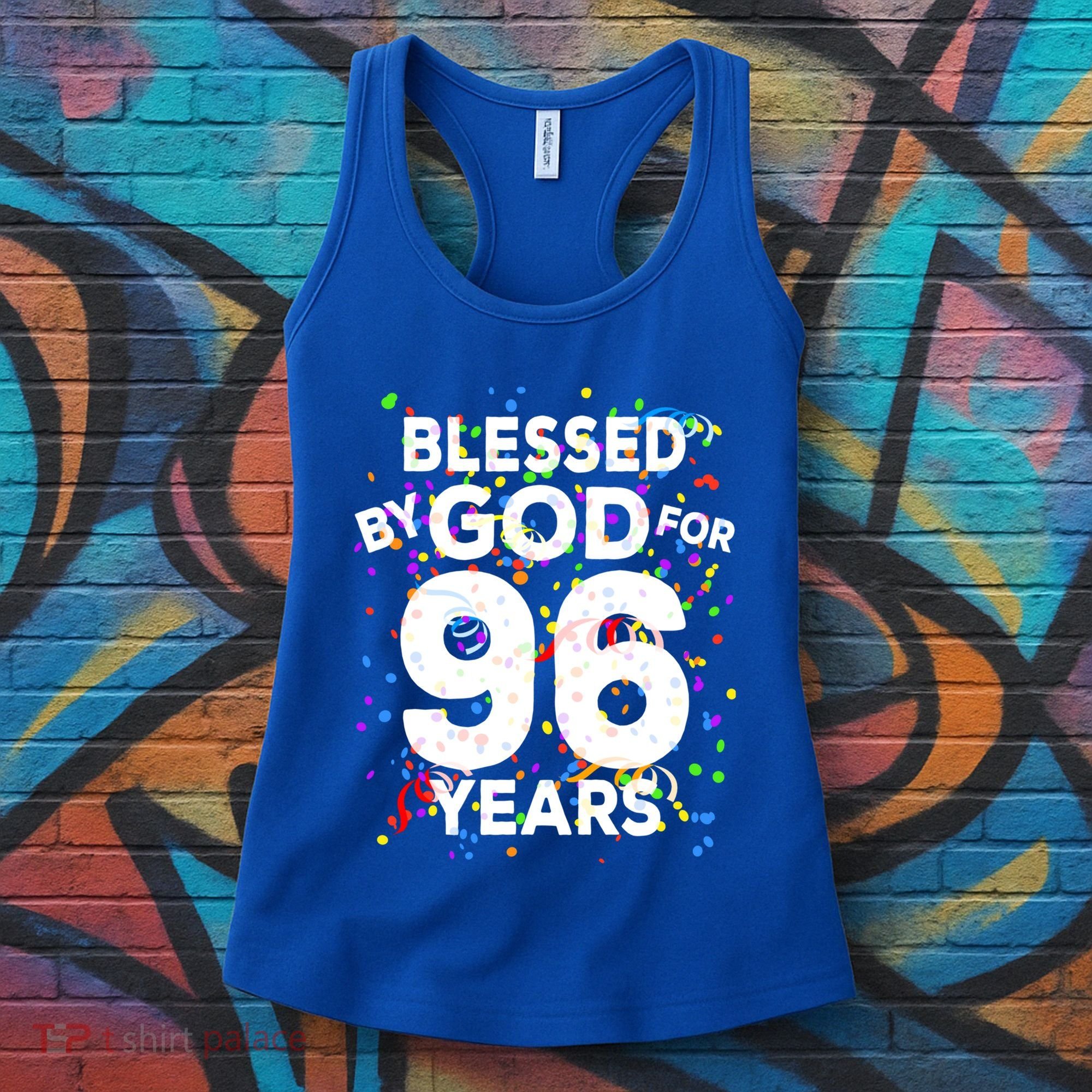 Blessed By God For 96 Years Gift Happy 96th Birthday Gift Women's Tank Top