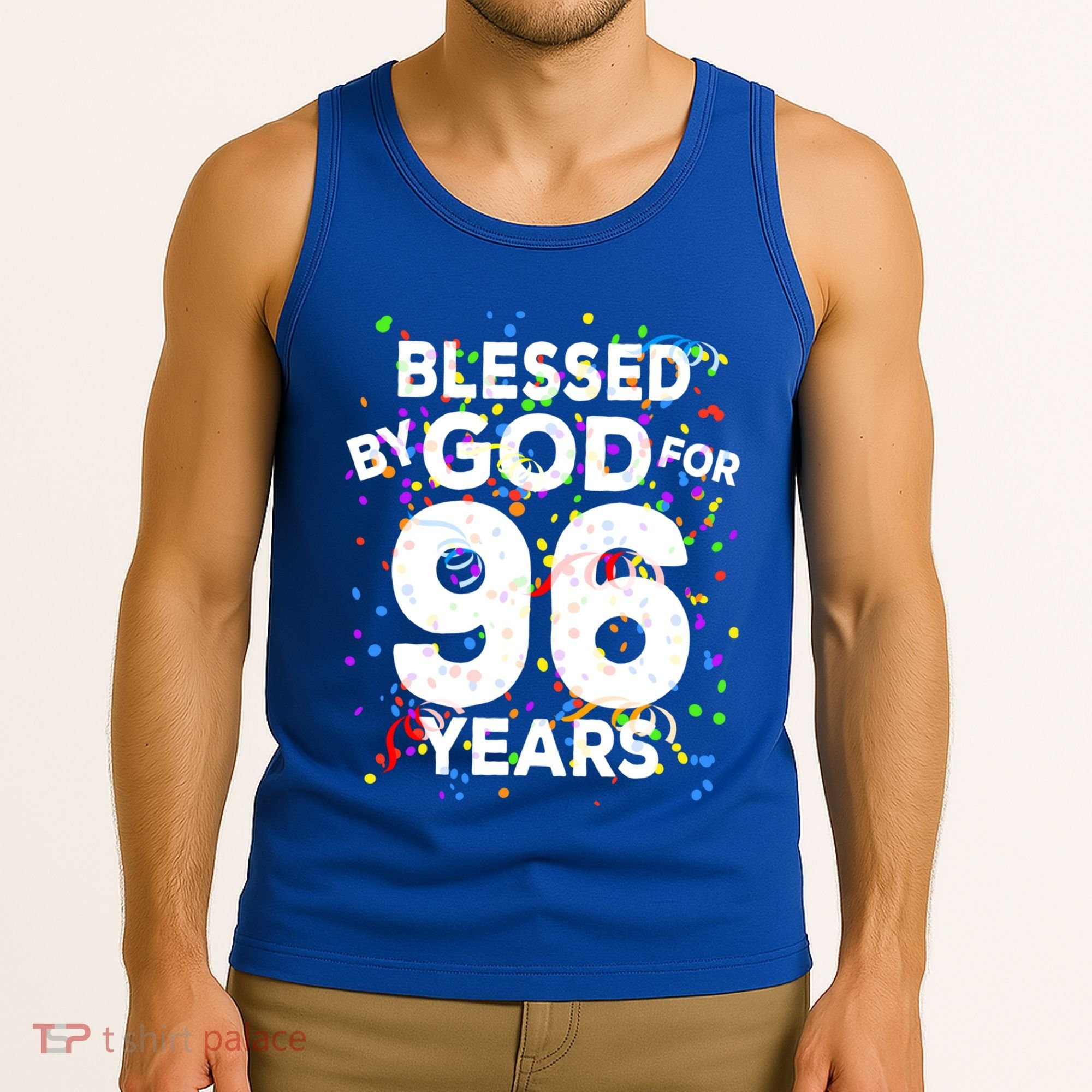 Blessed By God For 96 Years Gift Happy 96th Birthday Gift Tank Top