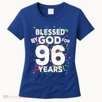 Blessed By God For 96 Years Gift Happy 96th Birthday Gift Women's T-Shirt thumb 0