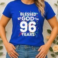 Blessed By God For 96 Years Gift Happy 96th Birthday Gift Women's T-Shirt thumb 2