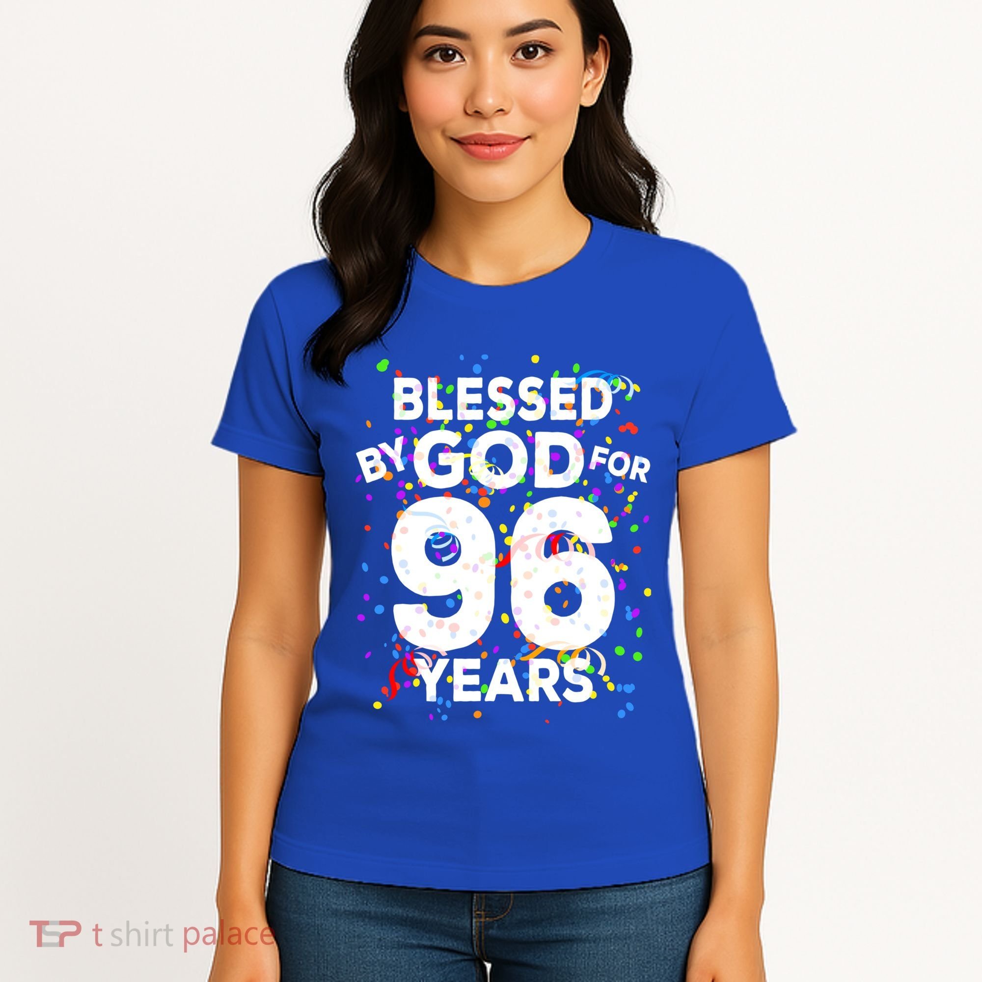 Blessed By God For 96 Years Gift Happy 96th Birthday Gift Women's T-Shirt