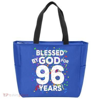 Blessed By God For 96 Years Gift Happy 96th Birthday Gift Tote Bag