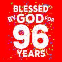 Blessed By God For 96 Years Gift Happy 96th Birthday Gift Santa Hat thumb 1
