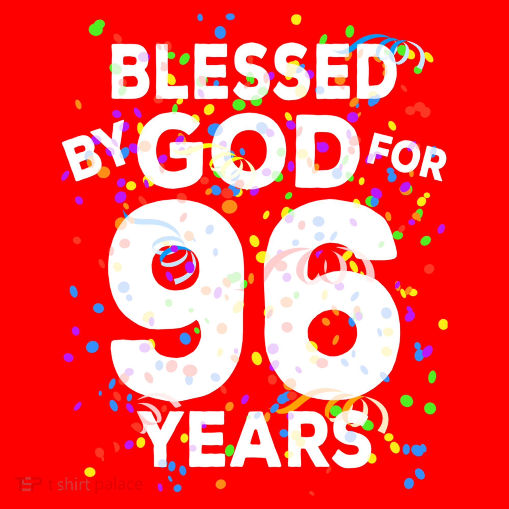 Blessed By God For 96 Years Gift Happy 96th Birthday Gift Santa Hat
